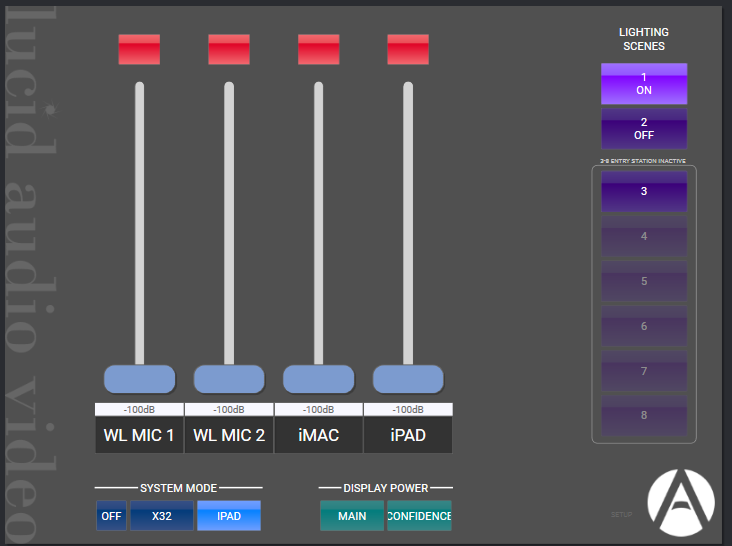 Screenshot of iPad software showing standard options for visitors.